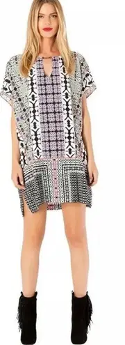 Hale Bob Natalya Crepe de Chine Dress Purple Flutter Sleeve - Size XS