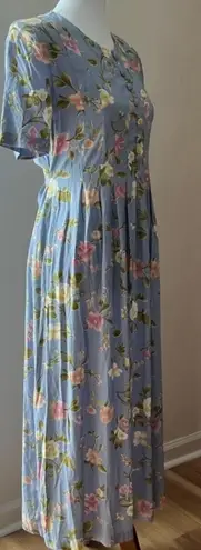 Vintage Small Dress 90s Y2K Maxi Boho 4 Dress Midi Cottage Grunge Floral Tie Purple