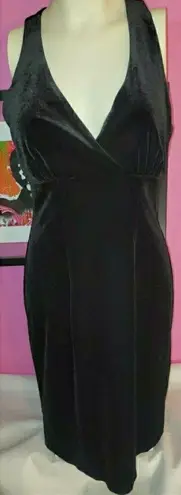 Vintage late 90s / Y2K era Connected black velvet halter dress size 8