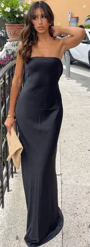 Showpo Strapless Backless Satin Maxi Dress