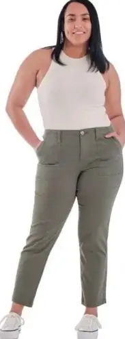 1822 SALE! Khaki Green Cropped Utility Pants Size 8 EUC