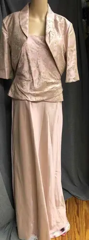 Jessica Howard Peach Evening Gown Spaghetti Strap with Bolero Womens Size 12