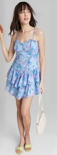 Wild Fable  Women's Sleeveless Tiered Jacquard Fit & Flare Dress SIZE M