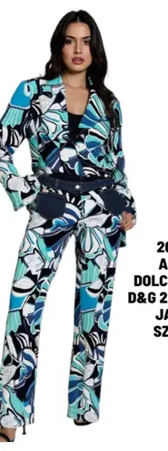 Dolce & Gabbana Y2K 2000'S VTG.2 PC. D&G JACKET & LOWRISE JEANS SET SZ. 6 MED.