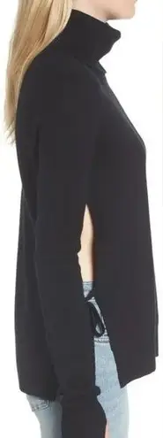 Pam & Gela {M} Black Distressed Turtleneck Sweater Tie Sides