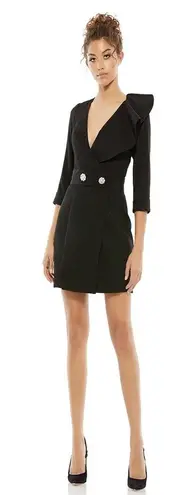 Mac Duggal NWOT 55692 Three Quarter Sleeve Ruffle Neck Dress