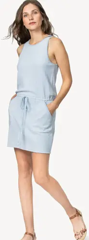 Lilla P Tie Waist Tank Dress Clearwater Waffle Small Excellent Condition Blue
