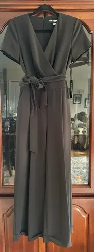 Karl Lagerfeld PARIS Scuba Crepe Wide Leg Jumpsuit Black