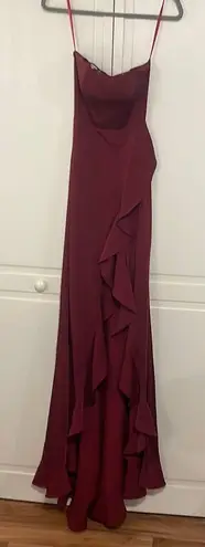 La Femme Burgundy Prom Dress