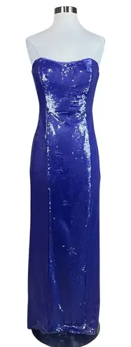 Aidan Mattox Sequined Strapless Long Column Evening Gown Purple Size 8 Dress
