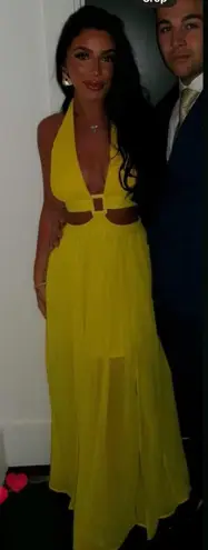 Hot Miami Styles Yellow Cut Out Dress