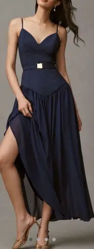 Hutch NEW Bustier Drop Waist Evening navy Gown Sz 6