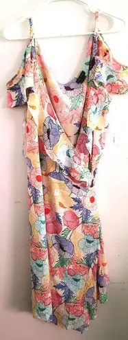 City Chic Etched Poppy Floral Print Wrap Dress Plus Large 20