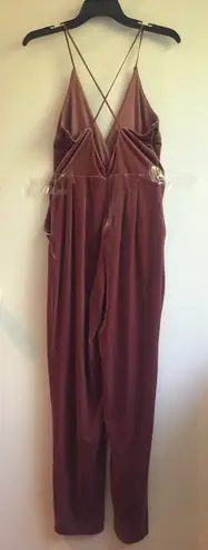 EXPRESS Mauve Velvet Jumpsuit - Image 3