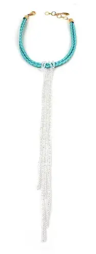 Amrita Singh Faceted Crystal Faux Leather Fringe Choker