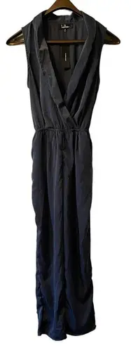Lulus Jumpsuit Women Medium One Piece Blue Tie Modern City Preppy Office NWT