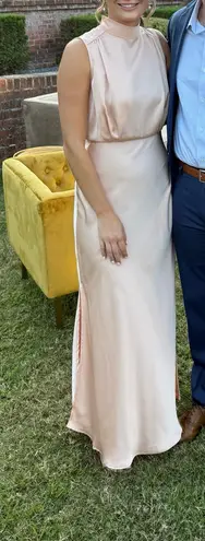 Lulus Blush Pink Satin Maxi Dress