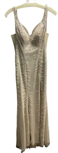 sequined champagne prom dress Gold Size 6