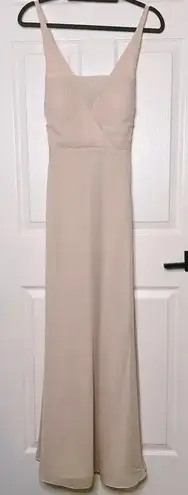 Birdy Grey Sz S Light Pink Maxi Dress Tie Back Bridesmaid Dress