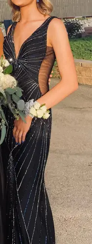 Ashley Lauren Prom Dress Black and Blue