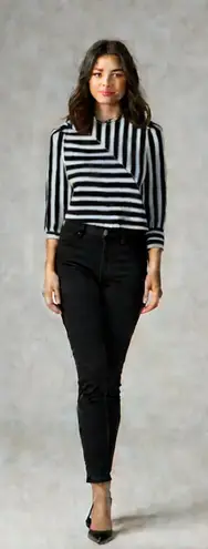 Vintage Deadstock First Glance striped modest blouse stripes