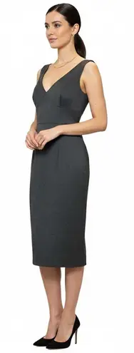 Escada NWT Gray Wool Silk Cocktail Dress 10 Lined V