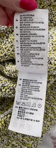 COS Yellow Marled Cotton Blend Crewneck Long Sleeve Sweater, size S