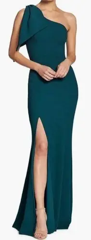 Dress the Population NWOT  Georgina One-Shoulder Crepe Gown in Pine XL