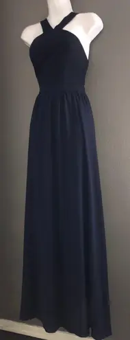 Lulus Navy Blue Formal Party Gown Maxi Dress Womens size Small