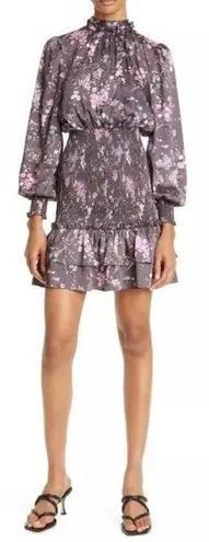 Cinq à Sept NWT CINQ A SEPT Sakura Floral Long Sleeve Satin Dress Size 8