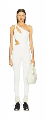 New Gigi C Rory Jumpsuit Ivory Snakeskin S White