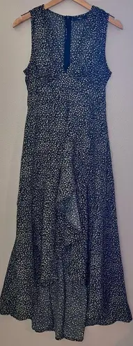 Lulus NWT Lulu’s Fashion Find Black Floral Print Ruffled Faux Wrap Midi Dress