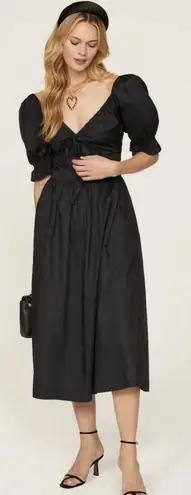 Hill House The Ophelia Nap Dress Size XXL Black Minimalist Midi Casual Cotton