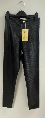 Vintage Havana  Croc Faux Leather Leggings Black Hi Waist Juniors Small New NWT - Image 6
