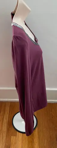 Boden USA Boden Maroon Dark Red Blouse w/silver sequin Collar, size 8