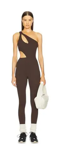 New Gigi C Rory Jumpsuit Chocolate Snakeskin M Brown Size M
