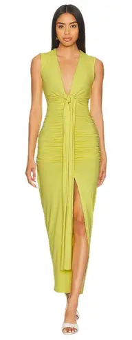 Susana Monaco Tie Front Gathered Dress in Glow X-Small New Womens Maxi