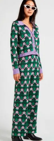 NWT Suncoo Jasper Pants β Vert Viscose Knit Jacquard, Size T1 (US S) Green