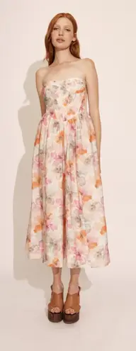 Bardot NWT Lola Corset Midi Dress In Apricot Floral small