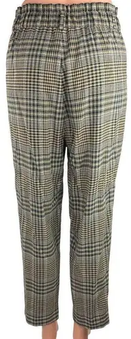 Stradivarius  Black Beige Houndstooth Plaid High Rise Cropped Dress Pants Size S