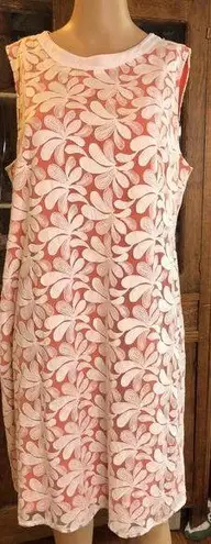 Principles by Bin de Lisi white floral lace overlay sleeveless sheath dress 16