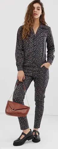 Ba&sh Seb Ditsy Floral Jumpsuit Black Noir Longsleeve Womens XS