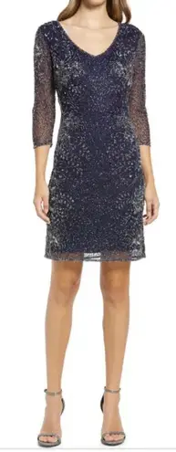 Pisarro Nights Navy Beaded V
