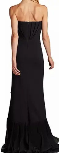 Tadashi Shoji NEW Pleated Strapless Ruffle LEITH RUFFLE Black BOS24386L gown L