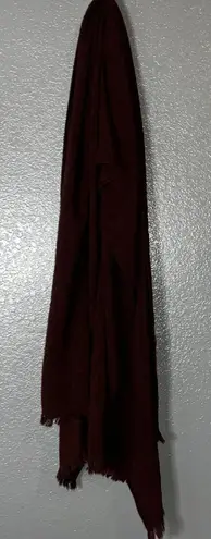 Burgundy Fringe Wrap Scarf Shawl Soft Lightweight Fall Winter Solid Red