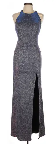 Dear Moon Juniors High Neck Cutout Back Iridescent Shimmer Formal Party Dress 13