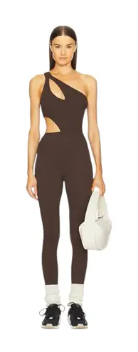 New Gigi C Rory Jumpsuit Chocolate Snakeskin XL Brown
