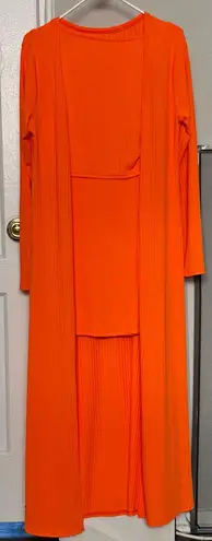 Women’s 3 Piece Lounger Wear Set Orange Size L
