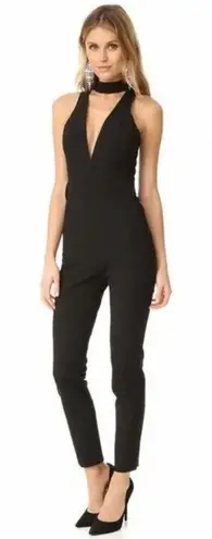 Michelle Mason Choker Plunge Jumpsuit Sleeveless Black Size 4