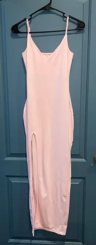 Light Pink Body Con Maxi Dress